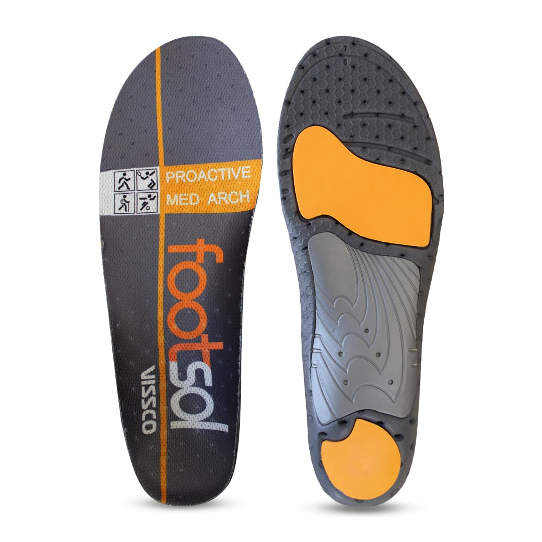 VISSCO FOOTSOL SHOE INSOLES FOR MEDIUM ARCH, INSOLES FOR HEEL PAIN, OVER PRONATION, FOOT PAIN, LEG PAIN.