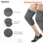 VISSCO STRECHABLE 2D KNEE CAP | IDEAL MILD SUPPORT FOR FREE KNEE MOVEMENT - GREY