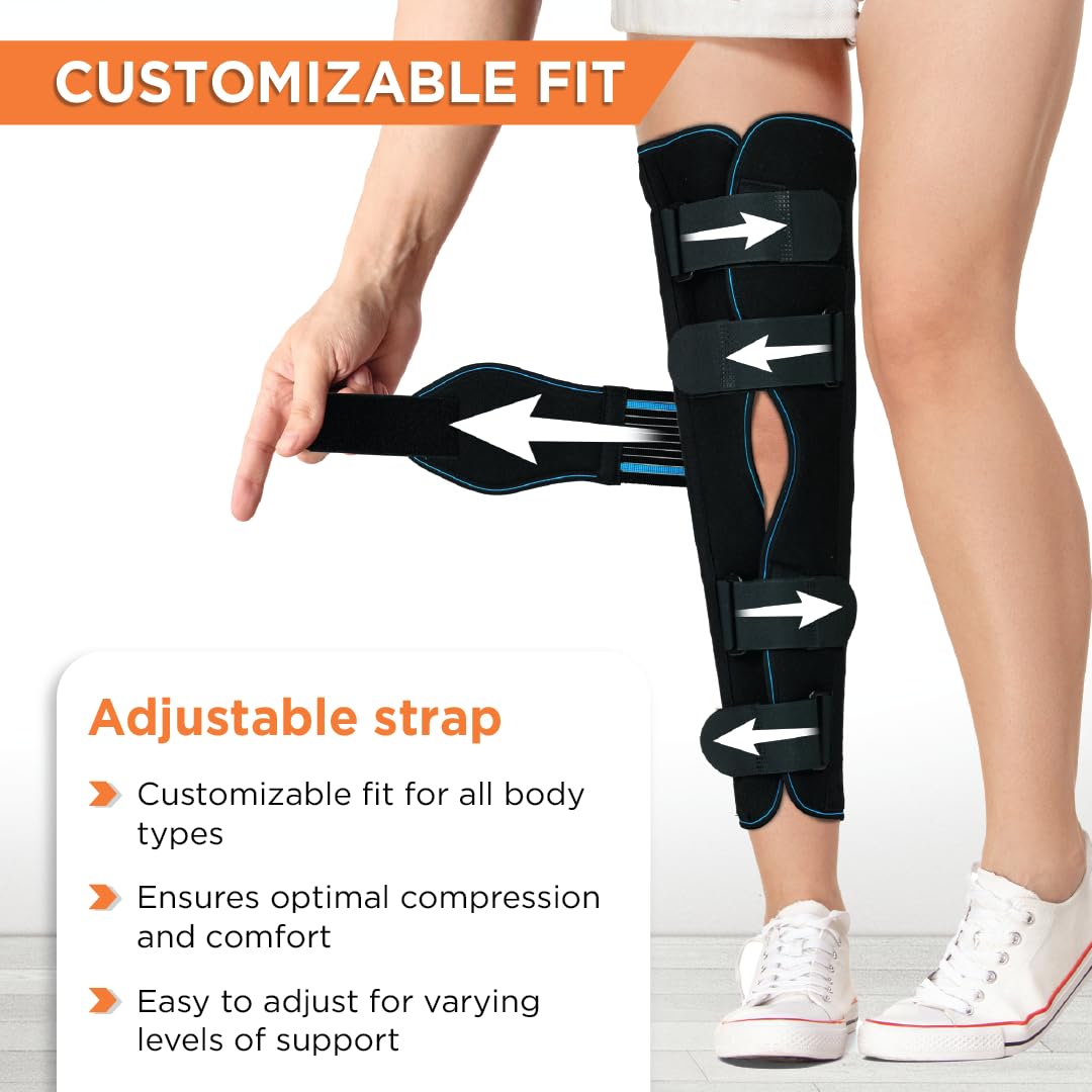 VISSCO KNEE STABLER - LONG 22" BRACE (BLACK)