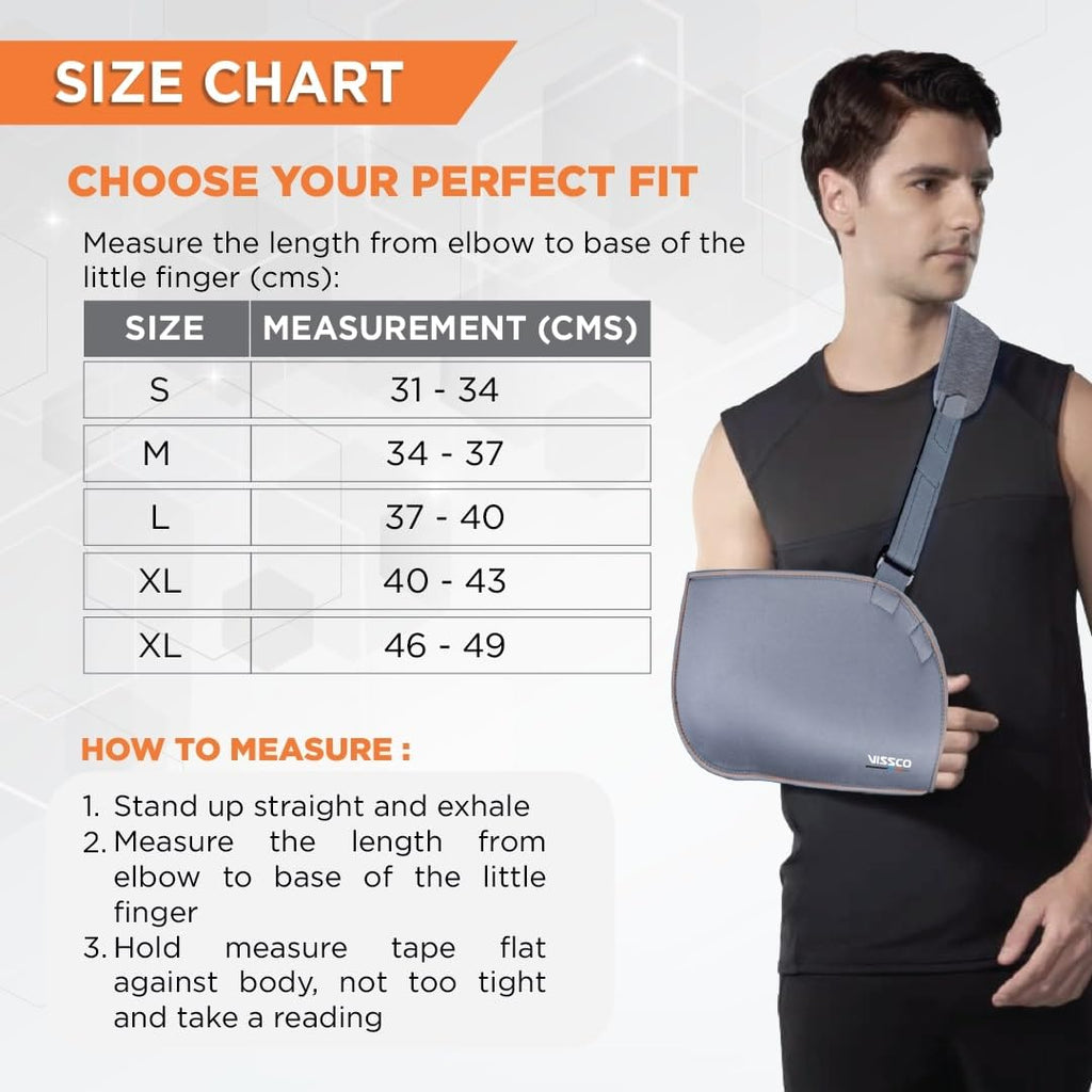 VISSCO ARM POUCH SLING (MODERATE SUPPORT)- GREY
