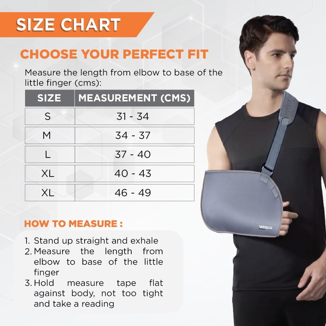 VISSCO ARM POUCH SLING (MODERATE SUPPORT)- GREY