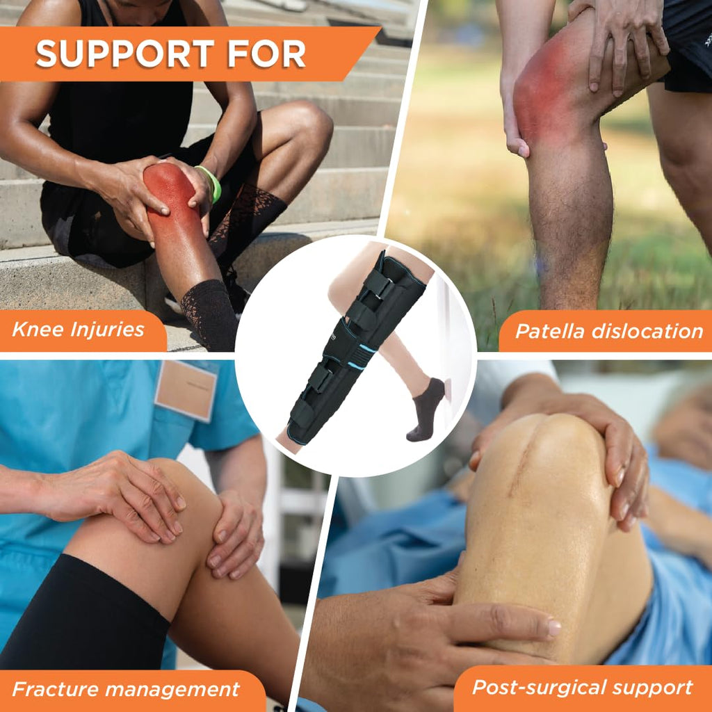 VISSCO KNEE STABLER - LONG 22" BRACE (BLACK)