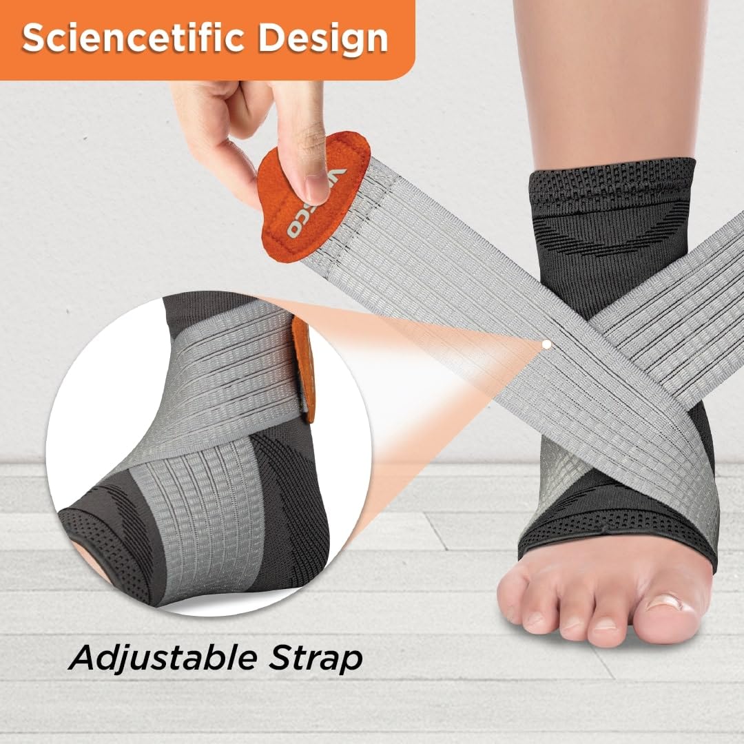 VISSCO ANKLER (MODERATE SUPPORT) 2 IN 1 ANKLET + BINDER (GREY)