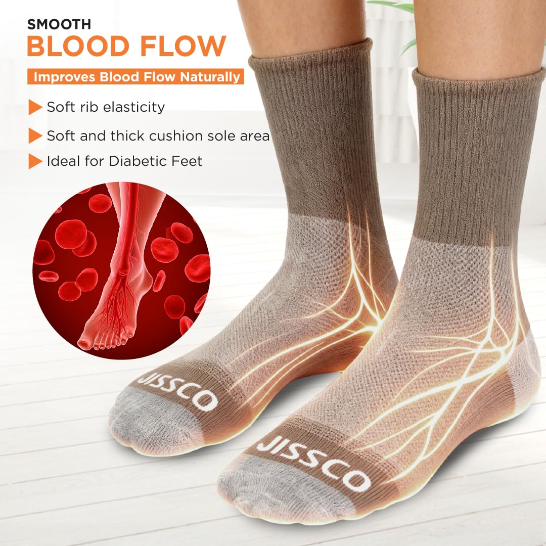 VISSCO DIABETIC SOCKS | COMFORTABLE TO MINIMIZE PRESSURE ON LEGS AND FEETS (GREY)
