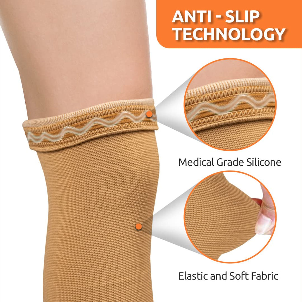 VISSCO VEIN VARICOSE STOCKINGS | PROVIDES LEG COMPRESSIONS TO IMPROVE BLOOD CIRCULATION & RELIEVES PAIN (BEIGE)