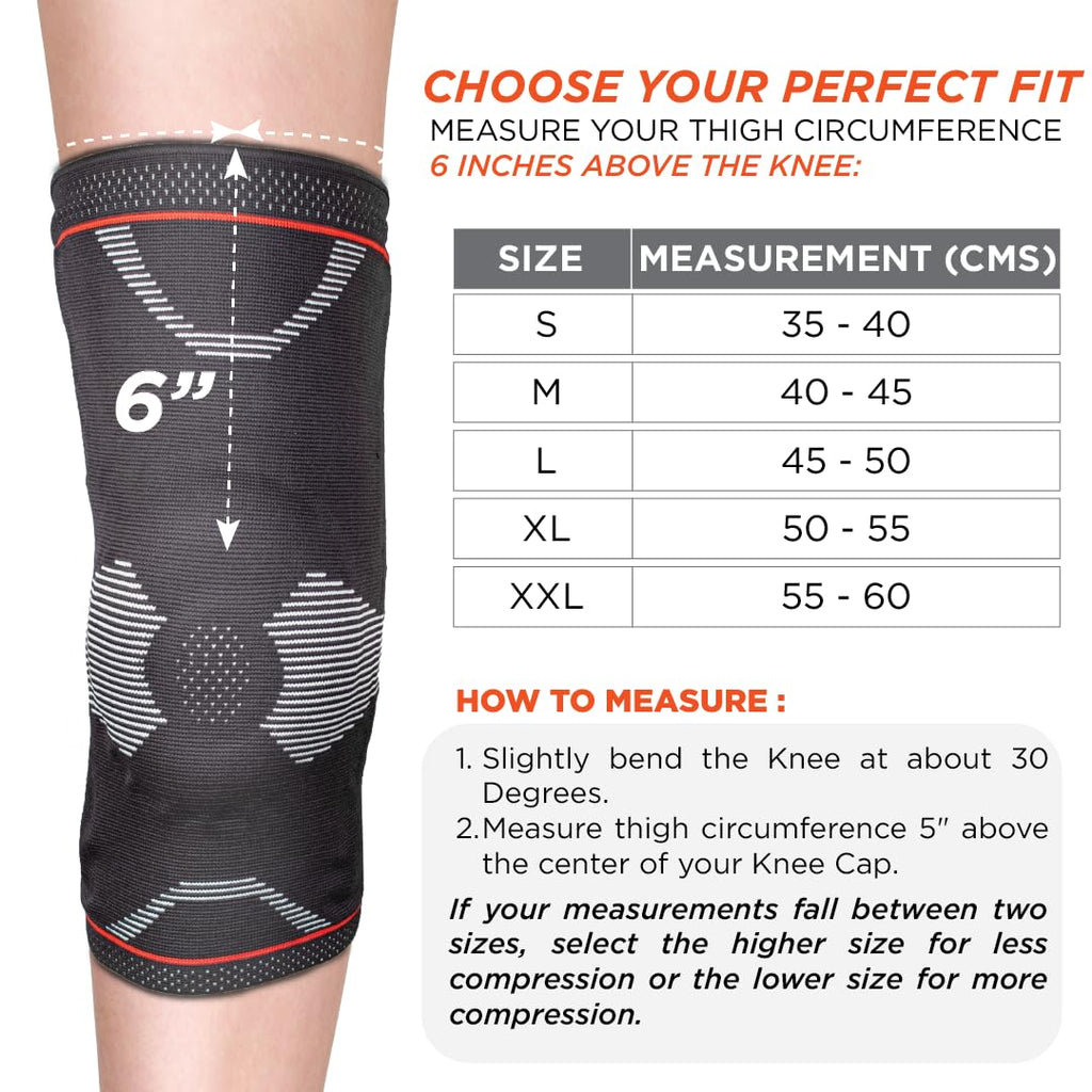 VISSCO PATELLA & LIGAMENT ASSISTED KNEE SUPPORT WITH SILICONE PRESSURE PAD (SINGLE PIECE)