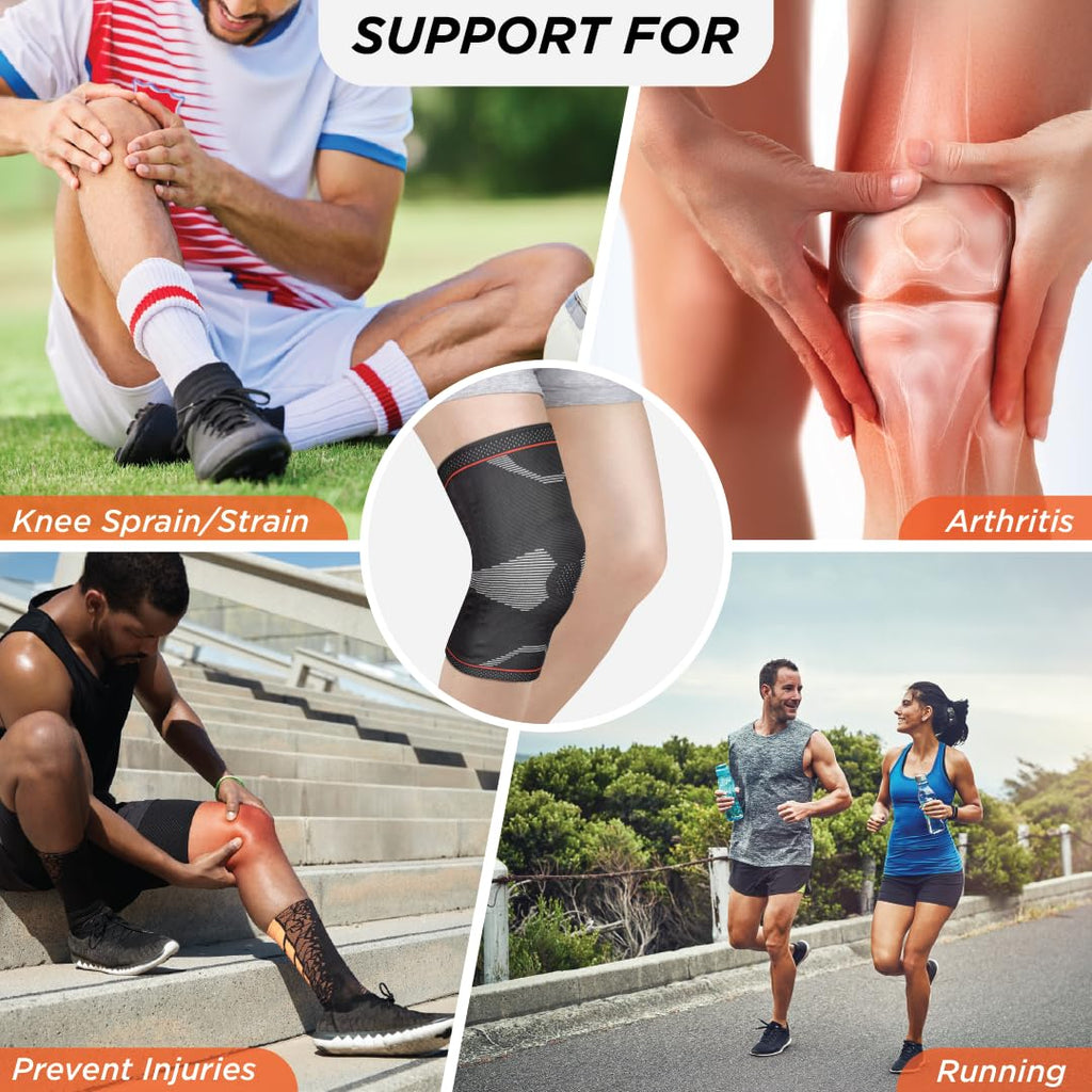 VISSCO PATELLA & LIGAMENT ASSISTED KNEE SUPPORT WITH SILICONE PRESSURE PAD (SINGLE PIECE)