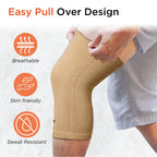 VISSCO TUBULAR ELASTIC KNEE CAP | MILD SUPPORT FOR FREE KNEE MOVEMENT (BEIGE)