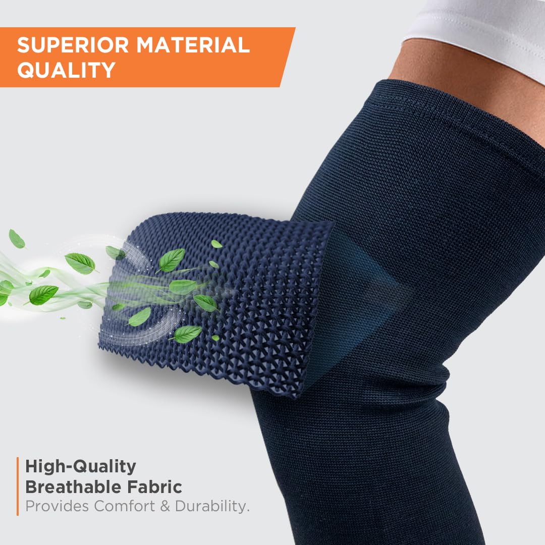 VISSCO SPRO KNEE CAP PLUS | IDEAL MILD SUPPORT FOR FREE KNEE MOVEMENT- BLACK (IN PAIR)