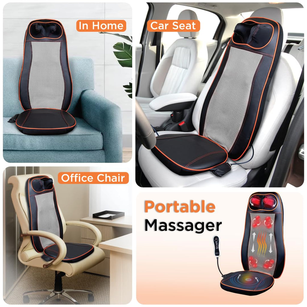VISSCO BACK AND NECK RELAXER | ELECTRIC ROLLING MASSAGER WITH SEAT VIBRATION FOR LOWER BACK PAIN (BLACK)