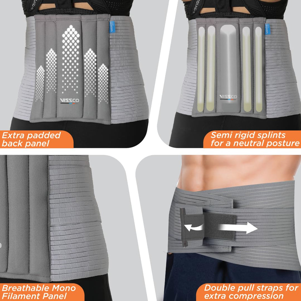 VISSCO LUMBO SACRAL BELT | SUPPORT LUMBAR SPINE (GREY)