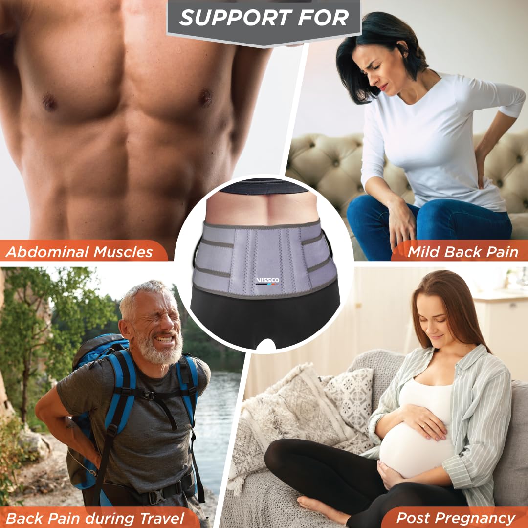 VISSCO NEOPRENE BACK SUPPORT BELT 6" SUPPORT THE LUMBAR SPINE